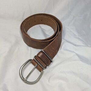 Carhartt Brown Leather Belt with Silver Buckle